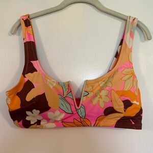 XL Aerie V Wire Scoop Bikini Top, Pink Infusion